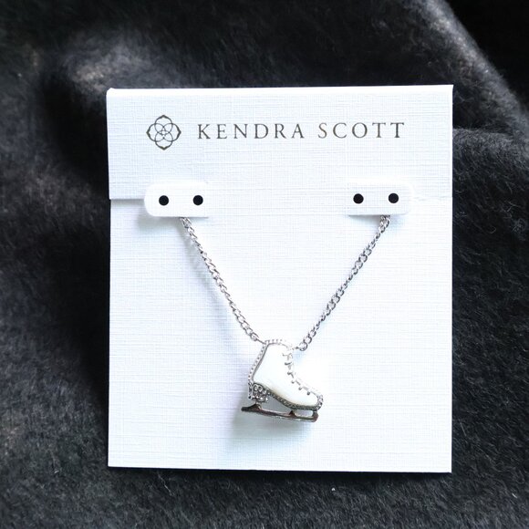Kendra Scott Ice Skate Silver Necklace White Mother-of-Pearl - Picture 1 of 2